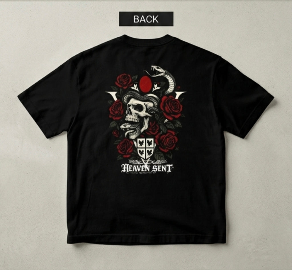 Heaven Sent T-Shirt — Floral Snake Graphic Men’s Box Tee
