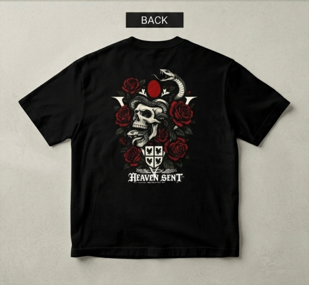 Heaven Sent T-Shirt — Floral Snake Graphic Men’s Box Tee