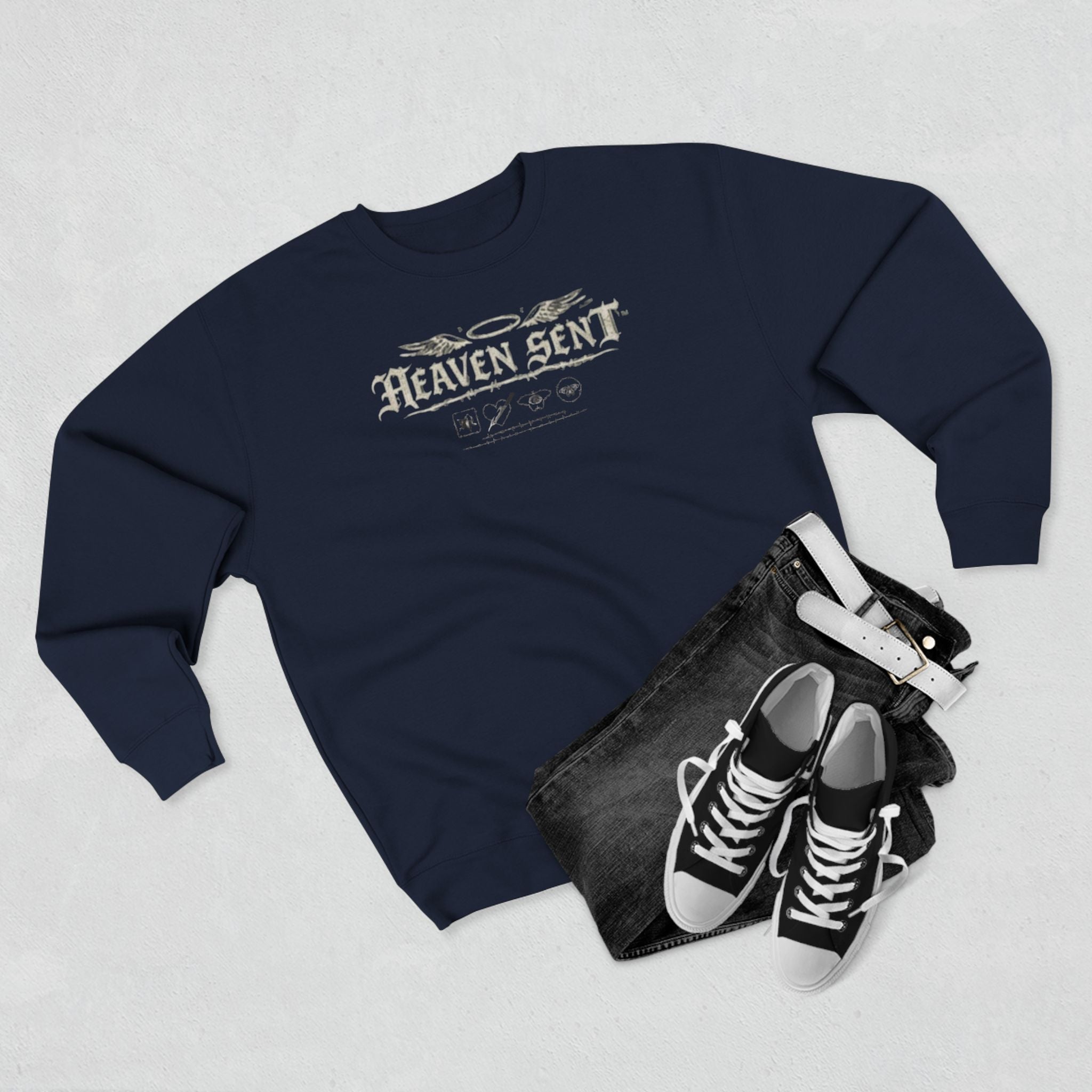Heaven Sent™ Skull & Roses Crewneck Sweatshirt