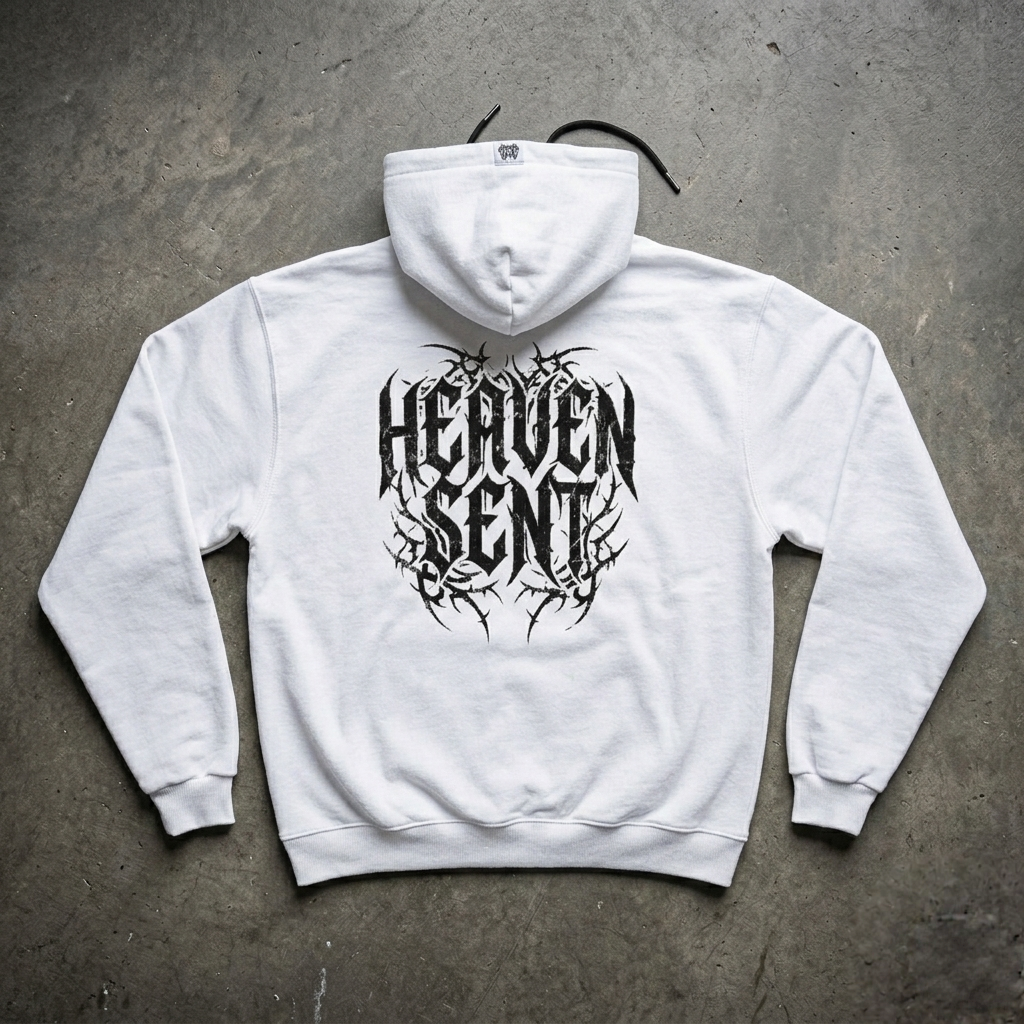 Heaven Sent™ Hoodie — Gothic Script Graphic Pullover