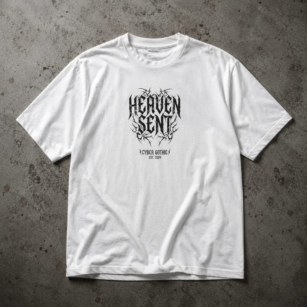 Heaven Sent Skull Tee — Gothic Oversized Men's Graphic Shirt