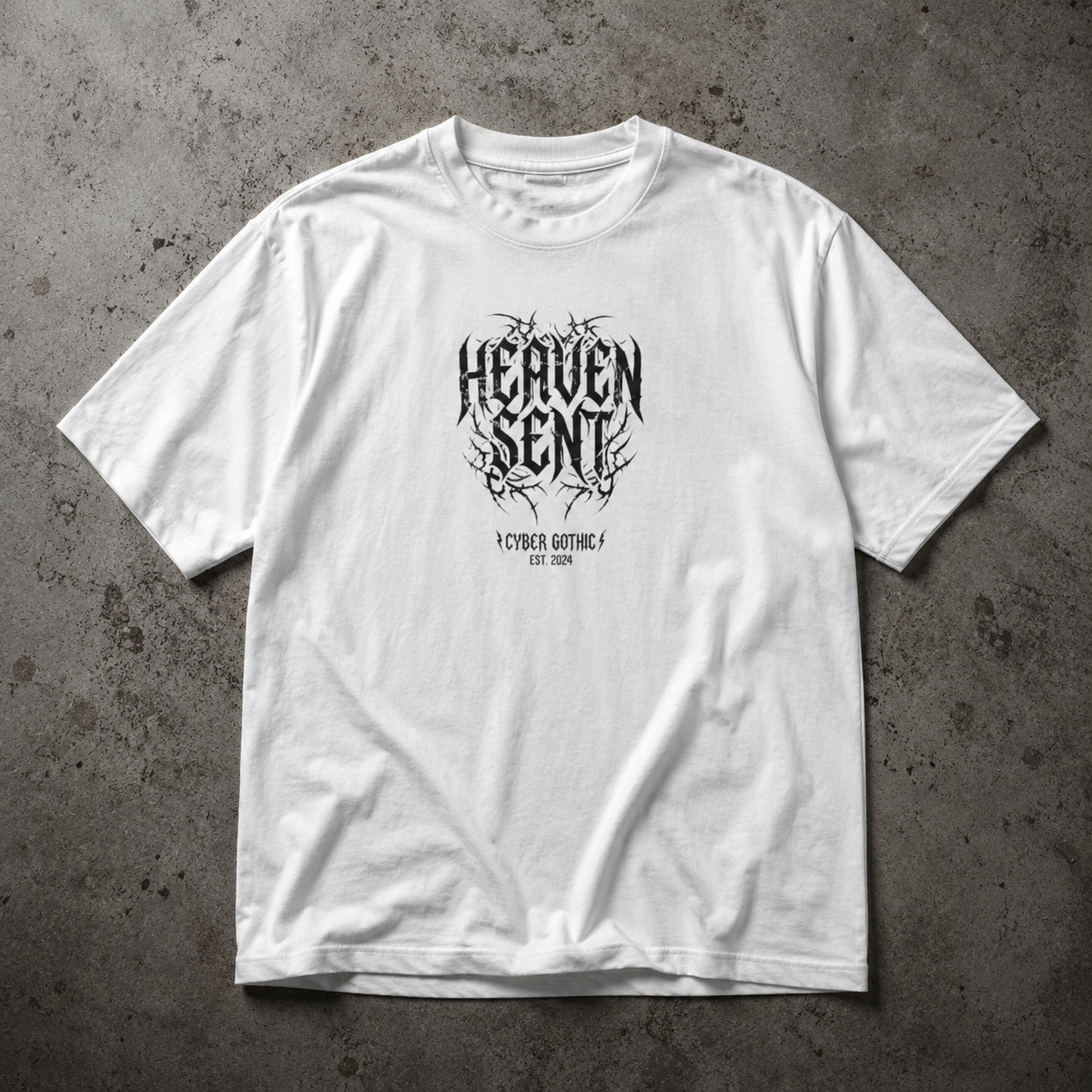 Heaven Sent Skull Tee — Gothic Oversized Men's Graphic Shirt