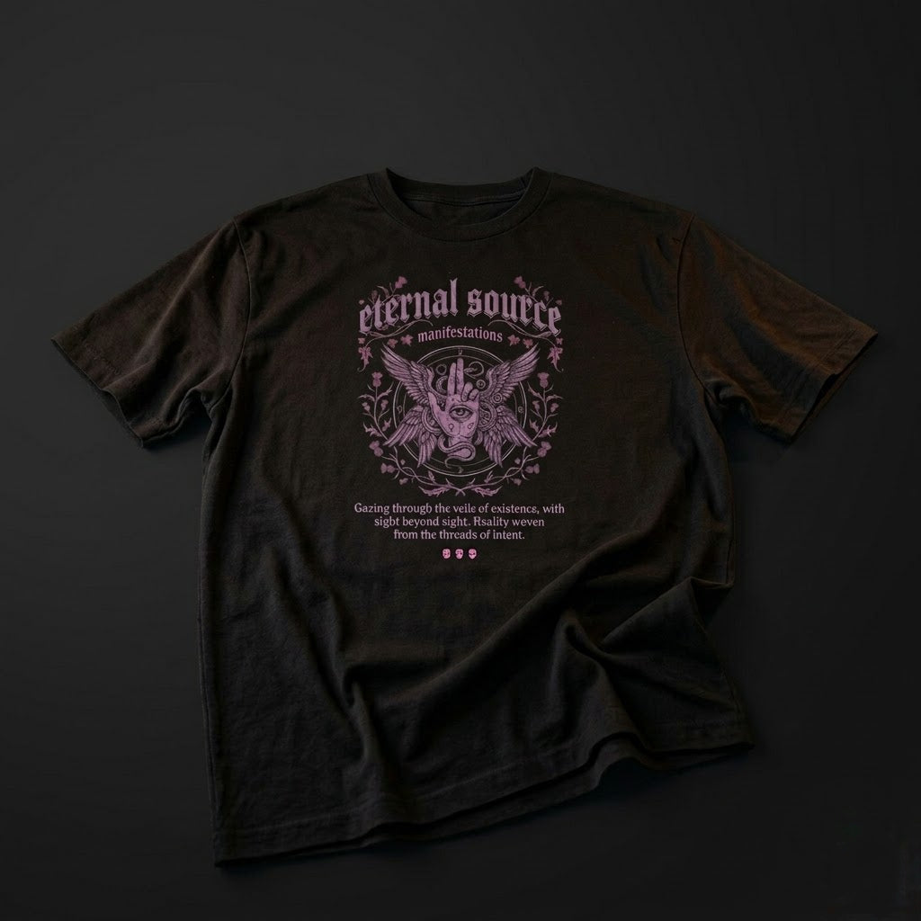 Eternal Source Graphic Gothic Moth Vintage Band-Style
