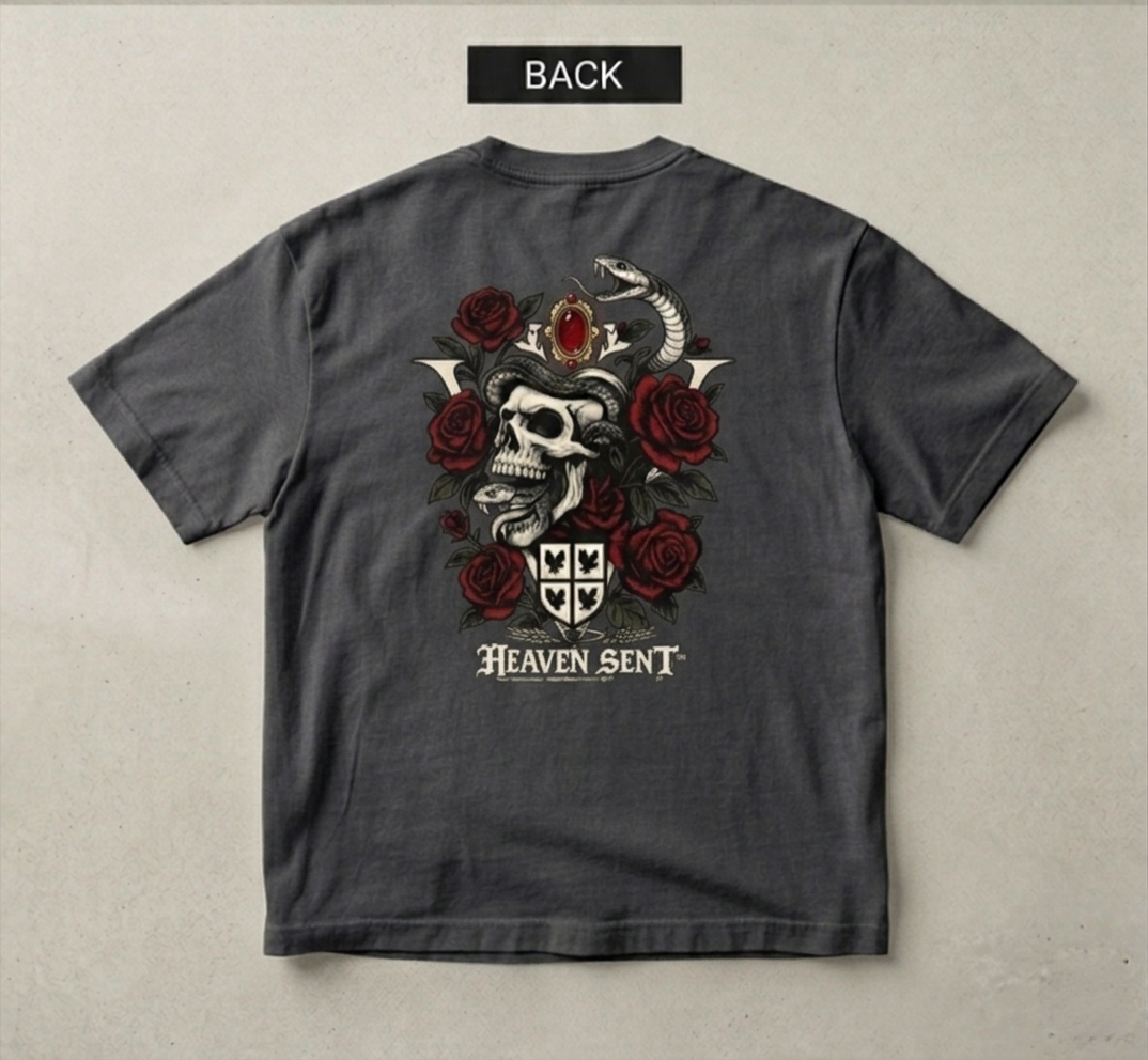 Heaven Sent T-Shirt — Floral Snake Graphic Men’s Box Tee