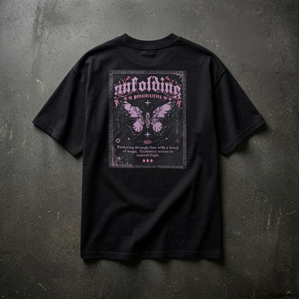 Eternal Source Graphic Gothic Moth Vintage Band-Style
