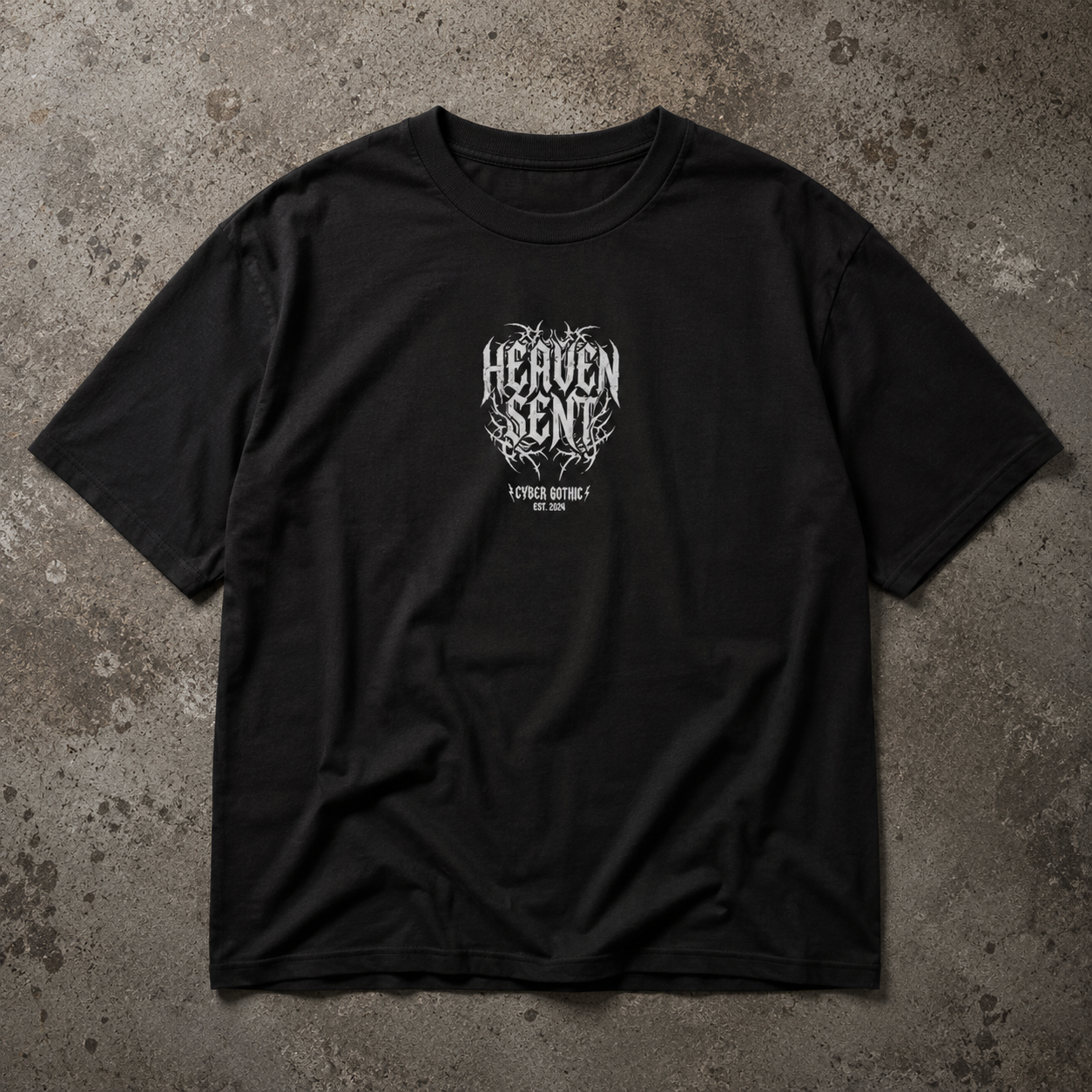 Heaven Sent Skull Tee — Gothic Oversized Men's Graphic Shirt