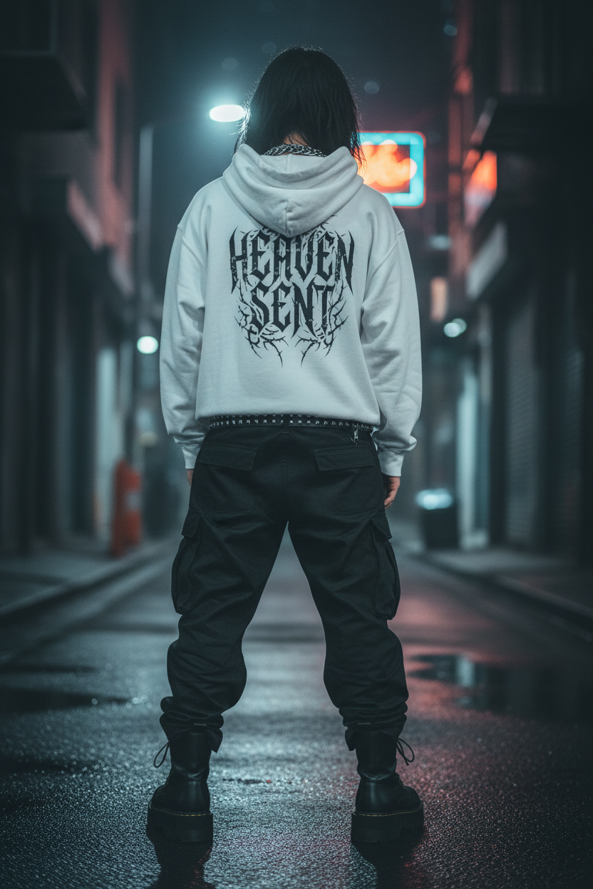 Heaven Sent™ Hoodie — Gothic Script Graphic Pullover